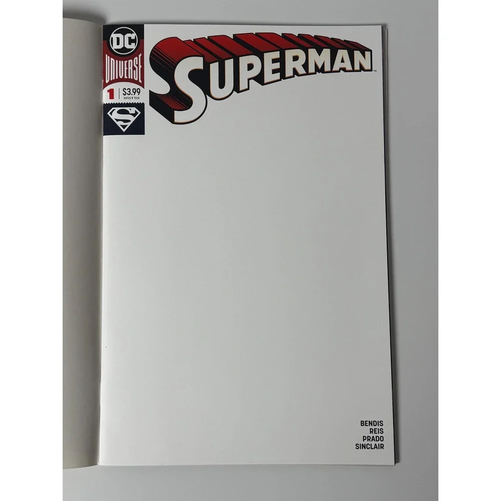 DC Universe Superman 1 Blank Sketch Variant Bendis Reis Prado Sinclair DC Comics